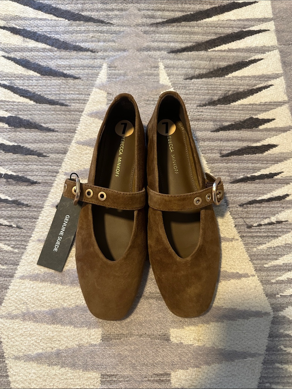 NWT Rebecca Minkoff Brown Suede Mary Janes with Buckle